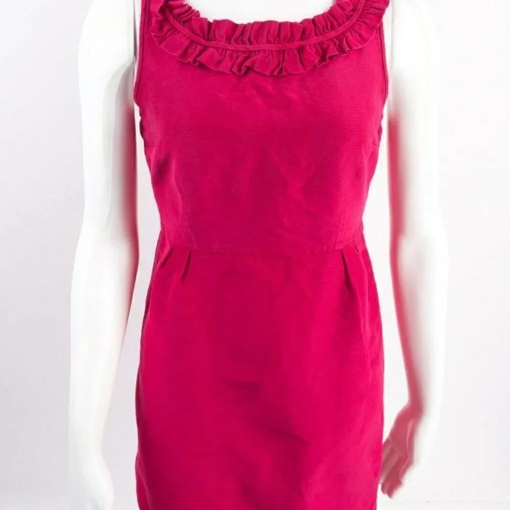 Kate Spade Womens Silk Ruffle Sheath Dress Sz 6